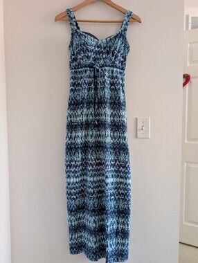 3/$30 Denver Hayes Blue Patterned Sleeveless Maxi Dress
